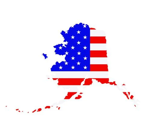 Alaska state map vector silhouette illustration Stock Illustration
