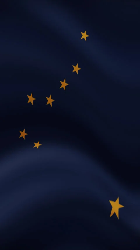 Alaska State Waving Flag in Vertical Orientation – Realistic Loop Animation Stock Footage 294949299