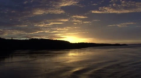 Alaska Sunset inside passage 스톡 동영상 44541739