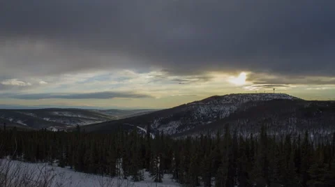 Alaska, Sunset over Mountain Stock Footage 61721993