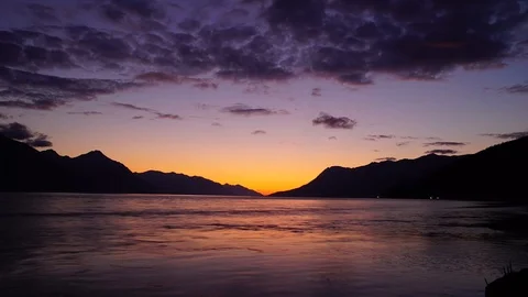 Alaska sunset over a river Stock Footage 122107158
