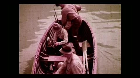 Alaska taking the dingy out to fish 1937 動画素材 12674356