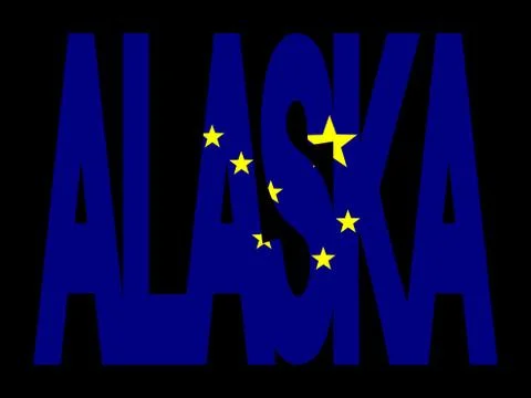 Alaska with their flag Stock Illustration