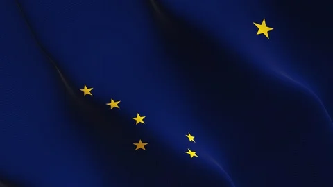 Alaska US State flag loop waving on wind. Stock Footage 119178352