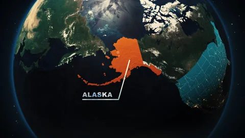 Alaska US State Satellite Map Animation V2 Video stock 307777139