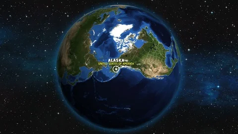 ALASKA - USA Map Zoom Stock Footage 88013720