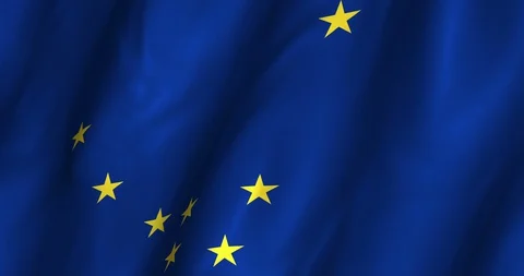 Alaska Waving Flag 4K Stock Footage 127852052