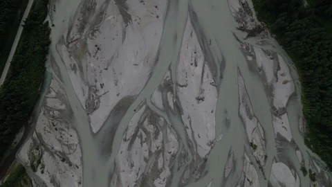 Alaskan Braided River Fly Over Stock Footage 292995979