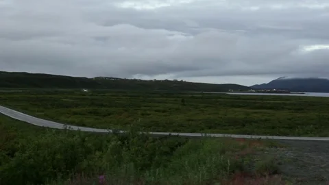 Alaskan cloudy scenic pan 2 Stock Footage 74139315