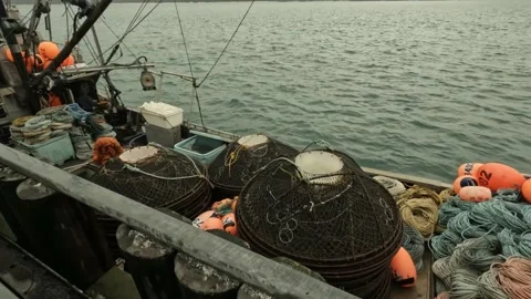 Alaskan crabbing boat at dock selling Stock Video Pond5