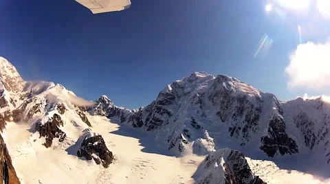 Alaskan flight seeing through the Alaskan Range and Denali Stock Footage 40449861