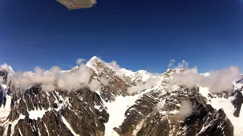 Alaskan flight seeing through the Alaskan range and Denali Stock Footage 40449958