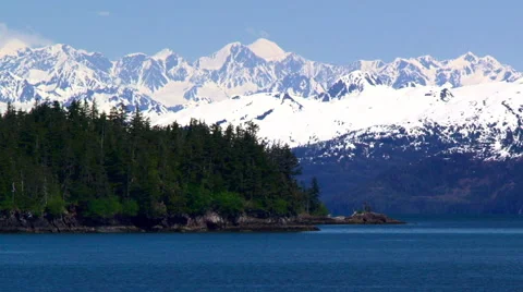 Alaskan landscape from a boat Stock Footage 40462437
