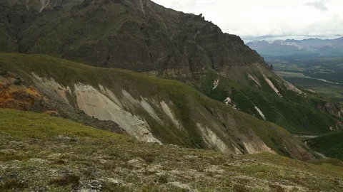 Alaskan Landscape Pan Right Wrangell St. Elias Stock-Footage 121540243
