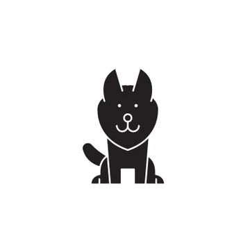 Alaskan malamute black vector concept icon. Alaskan malamute flat illustration Stock Illustration