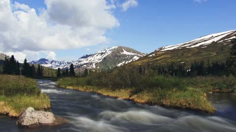 Alaskan Mountain Creek Hatcher Pass timelapse Stock Footage 11237757