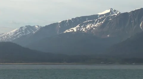Alaskan Mountain Range at Sunset Stock Footage 63210173