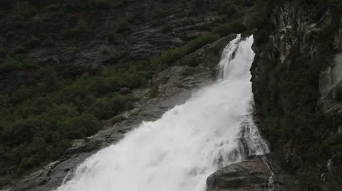 Alaskan Mountain Waterfall Stock Footage 33305512
