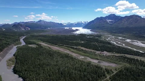 Alaskan Mountains in Spring Stock Footage 217848967