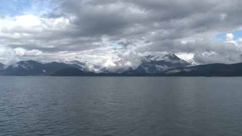 Alaskan Mountains from the water Stock Footage 85532770