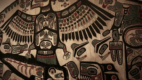 Alaskan native totem art Stock Footage 203856053