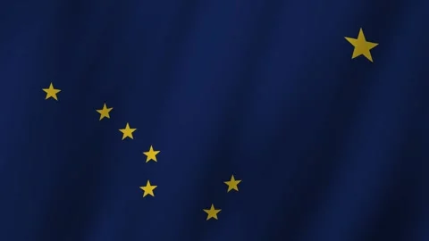 Alaskan Pride in Motion 3D Animation of the State Flag Waving Stock-Footage 276357544
