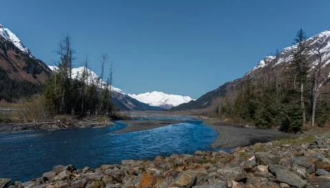 Alaskan River Valley 写真素材