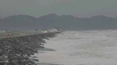 Alaskan Storms - Spit Road 2 Stock Footage 8968079