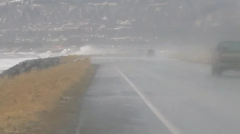 Alaskan Storms - Spit Road 4 Stock Footage 8968831