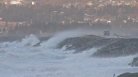 Alaskan Storms - Spit Road Waves 1 Stock-Footage 8968049