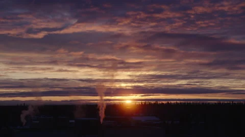 Alaskan Sunset Time Lapse Stock Footage 196191696