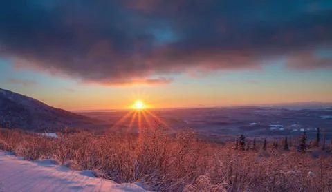 Alaskan Winter Sky Stock Photos
