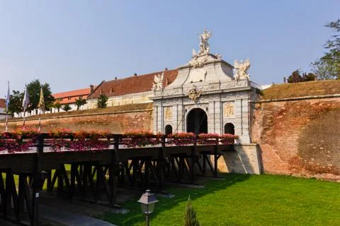 Alba Iulia citadel gate Stock Photos