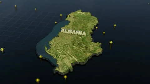 Albania 3D Map With Animation Stock Footage 301393778