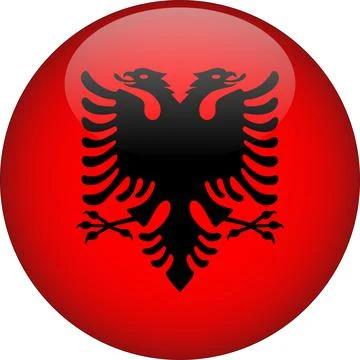 Albania 3D Rounded Flag Vector Stock Illustration