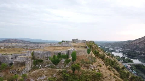 Albania. Balkans mountains. Shkoder. Rozafa fortress Stock Footage 160206732