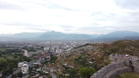 Albania. Balkans mountains. Shkoder. Rozafa fortress Stock Footage 160206987