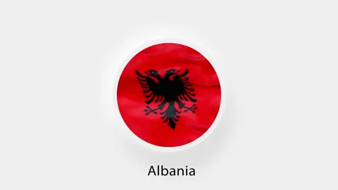 Albania Circular Flag Loop. Animated national flag of Albania. Realistic Albania Stock Footage 164267942