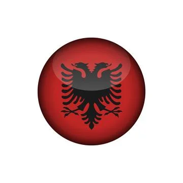 Albania Flag Circle Button Vector Template Illustrazione stock