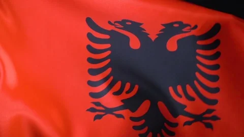 Albania Flag Flapping Stock Footage 118967116