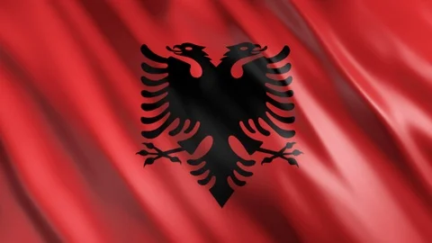 Albania Flag Stock Footage 123700246