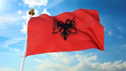 Albania flag Stock Footage 144974484