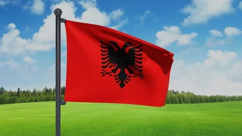 Albania Flag Stock Footage 151861350