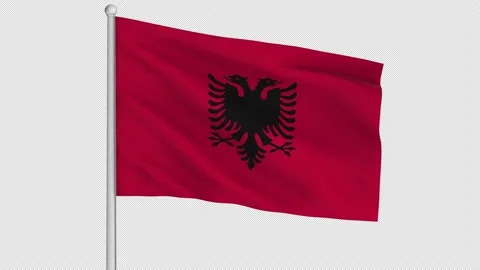 Albania Flag Stock Footage 212096594