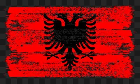 Albania flag in grunge style Illustrazione stock