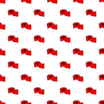 Albania flag icons seamless pattern background waving 스톡 일러스트