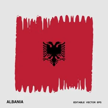 Albania Flag Stock Illustration