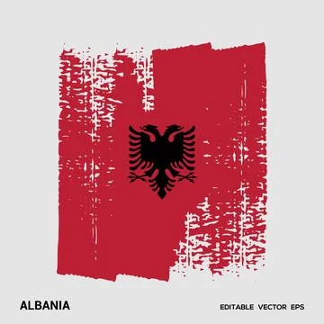 Albania Flag Stock Illustration