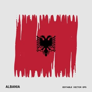 Albania Flag Stock Illustration