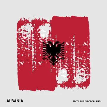 Albania Flag Stock Illustration